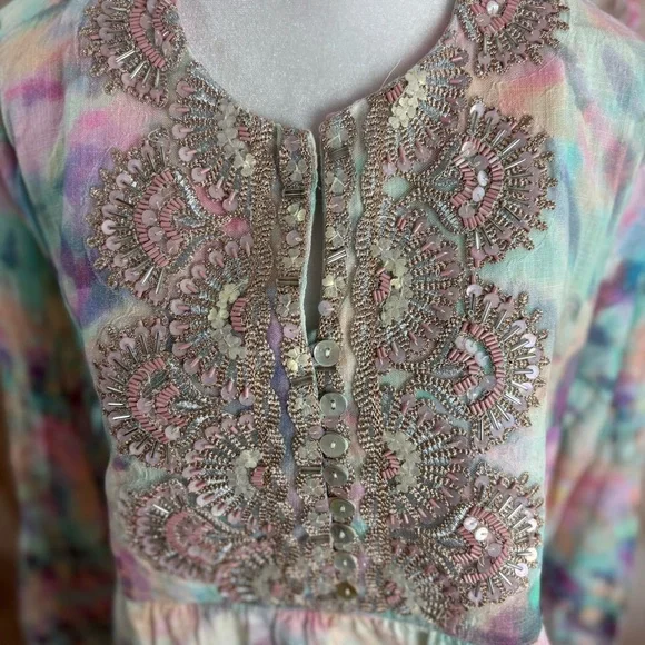 NEW Soft Surroundings Bazille Pastel Embroidered Tunic - Picture 11 of 14